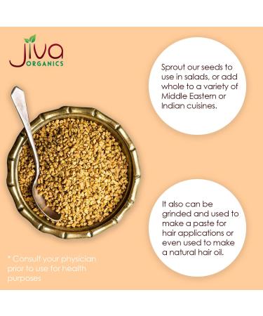 Jiva Organic Fenugreek Seeds 3 LB - Non-GMO, Non-Irradiated, Gluten Free - Whole Methi Seeds - Bulk Size for Best Value - Buy Online on GoSupps.com