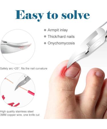 Toe Nail Clipper - Stainless Steel Toenails Trimmer | 5-Piece Painless Toenail Treatmentt Tools | Comfortable Toenail Clippers for Ingrown Toenail Care General Nail Care Preventing Infectionn - Buy Online on GoSupps.com