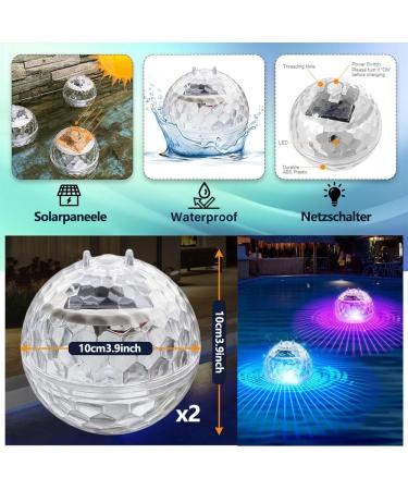 Antyingkai Solar Floating Pool Lights - Waterproof LED Garden & Pond Lighting - 2 Piece Set for Parties & Pools - Buy Online on GoSupps.com