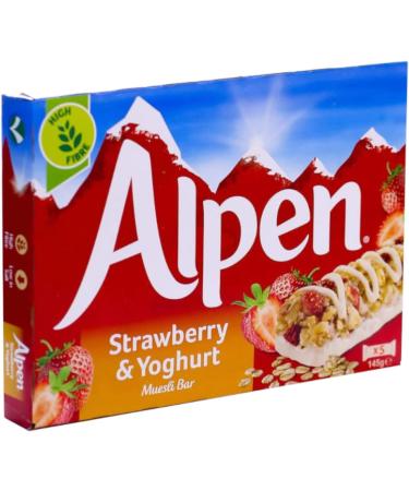 Alpen Cereal Bar Strawberry Yoghurt Multipack 5 x 5 Bar Boxes 25 Bars Total - Buy Online on GoSupps.com