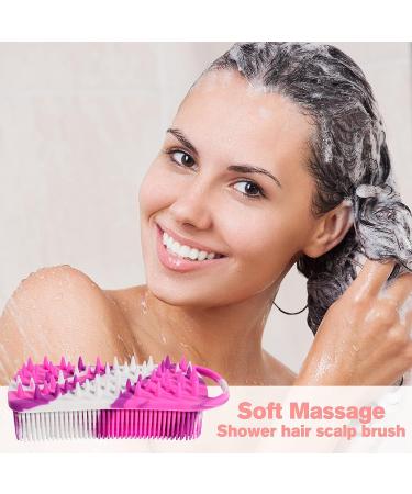 YEALIFE Silicone Body Scrubber 2 in 1 Body & Hair Brush for Shower - Purple & Green - Buy Online on GoSupps.com