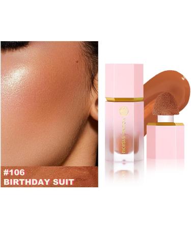 Liquid Blusher Makeup | 8-Color Matte Velvet Blusher Liquid Powder Blusher - Moisturizing Multifunctional Dewy Finish Skin Blusher Makeup Women's Soft Cheek Tint for Beautifying Pochy 106 - Buy Online on GoSupps.com
