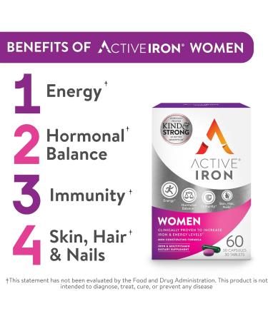 Active Iron Bundle: Women s Non-Constipating Iron Capsules with Multivitamin & High Potency Iron Supplement for Women & Men 2X Better Absorption Boosts Energy & Immune System (60 Capsules) - Buy Online on GoSupps.com