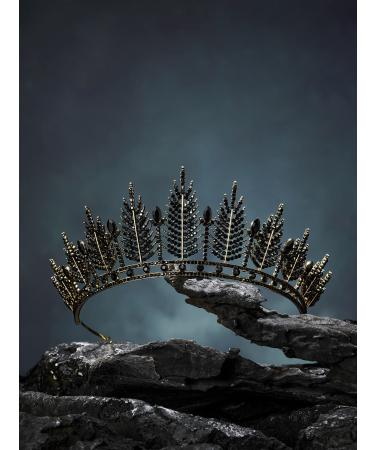 SWEETV Gothic Black Tiara for Women - Costume Headpiece for Wedding, Birthday, Halloween Cosplay - Buy Online on GoSupps.com