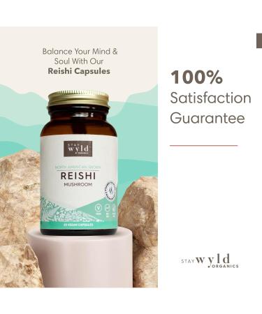 Stay Wyld - Organic Reishi Mushroom Supplement Capsules - Natural Mood and Mental Support - Mushroom Supplement For Mental Wellness and Calm - 100% Canadian Grown - 60 Capsules - Buy Online on GoSupps.com