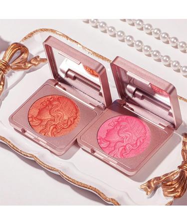 Embossed Smooth Powder Blush Palette for Cheeks Matte Face Powder Blush Palette Face Matte Blush Palette Natural Makeup Long Lasting Baked Texture for All Skins (Pink Orange) - Buy Online on GoSupps.com