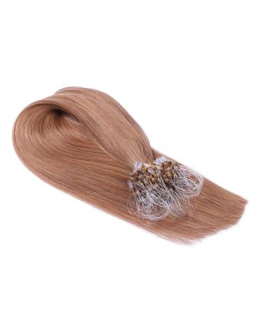 Micro -ring/loop hair extensions (#10 - light brown - 60 cm - 100 strands - 0.5g) 100% remy real hair hair extension micro ring remy quality very easy to use - by hair professional