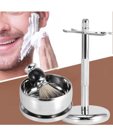 Professional Men's Shaving Set: Razor Stand Faux Badger Hair Brush & Alloy Soap Bowl - Perfect Grooming Kit for a Smooth Shave - Buy Online on GoSupps.com