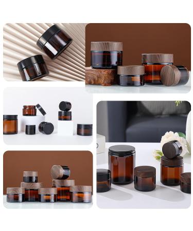 Tokincen 12-Pack Amber Glass Cream Cans - 15ml & 20ml Refillable Containers with Lids | Brown Glass Storage - Buy Online on GoSupps.com