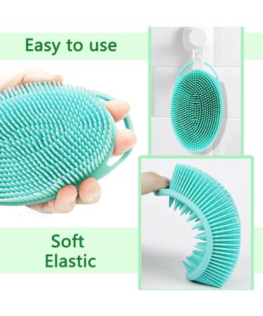 2 in 1 Bath Brush and Shampoo Brush for Shower - Dual-Sided Long Handle Back Scrubber and Body Exfoliator in Green - Buy Online on GoSupps.com