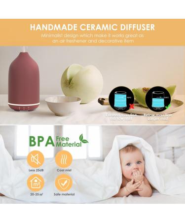 Red Ceramic Aroma Diffuser - 150ml BPA-Free Essential Oil Diffuser with Adjustable Fog Mode & Auto Power-Off | Perfect for Home Office & Yoga - Buy Online on GoSupps.com