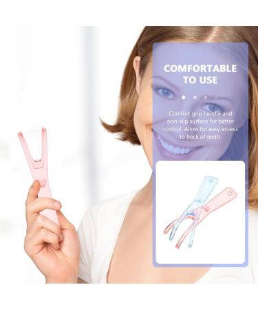 Fomiyes Tooth Handle for Adults - 2pcs Dental Floss Replacement & Oral Picks Holder (Pink/Blue) - Refillable Tooth Care Solutions - Buy Online on GoSupps.com