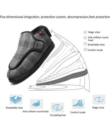 Shop Diabetic Edema Shoes for Men - Adjustable Plantar Fasciitis Slippers Breathable & Lightweight - Size 7.5 Gris - Buy Online on GoSupps.com