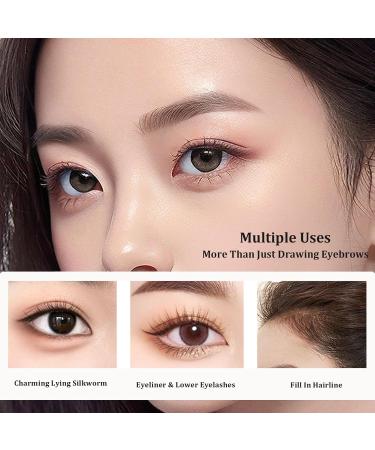 Cooklesa Eyebrow Cooklesa Upgraded Natural Waterproof Eyebrow Pen with Microfine Tip Two-Pronged Eyebrow Pencil Natural Waterproof Eyebrow Pen With Microfine Tip Cooklesa Eyebrow Pencil (Black+Gray) - Buy Online on GoSupps.com