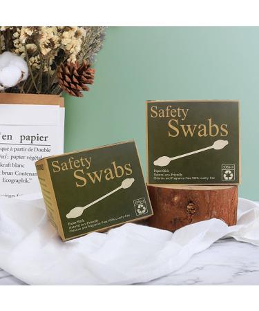 Safety Cotton Swabs with Large Tip - 216PCS Baby Cotton Buds with Natural Paper Stick for Newborns & Kids - Gentle & Safe Ear Cleaners - Buy Online on GoSupps.com