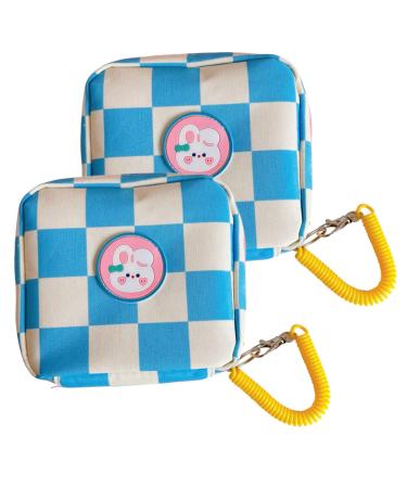 KALLORY Lipsticks Pouch 2pcs Aunt's Towel Storage Bag Decorative Napkins Travel Makeup Bag Organizer Small Bags for Travel Napkin Holder Adorable Period Bag Menstrual Pad Container