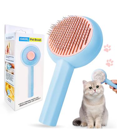 PHAVESAS Pets Dog Brushing Cat brush Blu Katzenkamm with handle pet brush for pet care for removing Unterfell self -cleaning fur brush for long -haired and short hair - Buy Online on GoSupps.com