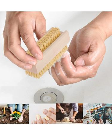 Beautyours Wooden Hand & Nail Brush 2-Pack Set - Natural Bristle Dual Surface Spa Brush - Buy Online on GoSupps.com