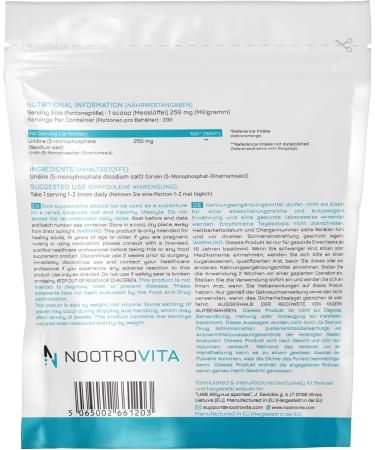UAB Involutus Uridine Monophosphate 50 g pure urridine monophosphate for memory learning and cognitive function hypoallergenic glutenfree Nootrovita - Buy Online on GoSupps.com
