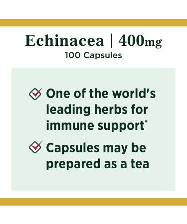 Nature's Bounty Echinacea 400 mg - Immune Support - 100 Capsules - Buy Online on GoSupps.com