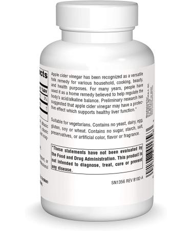Source Naturals Apple Cider Vinegar 500 mg - 180 Tablets | Natural Health Supplement - Buy Online on GoSupps.com