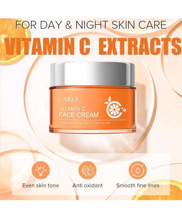 Vitamin C Moisturiser For Face Cream Anti Aging & Wrinkle Day And Night Face Cream For Women & Men Brighten & Even Skin Tone Boost Skin Collagen Reduce Fine Lines for Skin Care - Buy Online on GoSupps.com