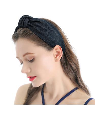 Qianxuan Denim Top Knot Headband Set for Stylish Black Women - 4pcs - Buy Online on GoSupps.com