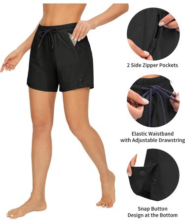 AFITNE Women's 4 Hiking Shorts - Quick Dry Lightweight Outdoor Shorts - Small Black - Buy Online on GoSupps.com