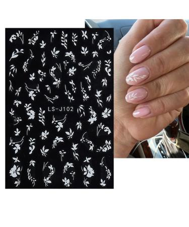 6 Sheets 3D Flower Nail Art Stickers - Self-Adhesive Leaf & Floral Designs for DIY Manicure - Red White Black Nail Decals for Women - Buy Online on GoSupps.com