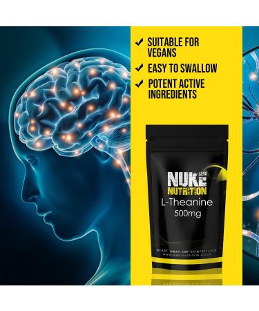 Nuke Nutrition L-Theanine 500mg - 120 Tablets | Enhanced Sleep Aid | Boost Focus & Relieve Stress | Pure & Natural Formula | Filler-Free | Easy Swallow Pills - Buy Online on GoSupps.com