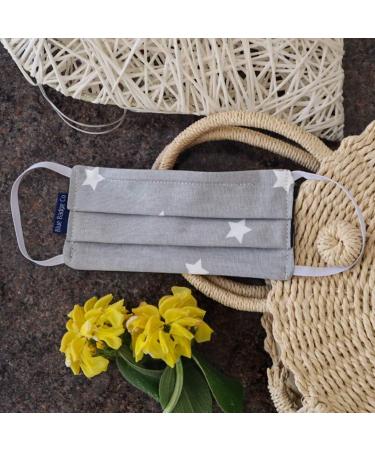 Blue Badge Co 5 Pack Small Cotton Face Masks - Double Layer Grey Stars with Filter Pouch | Buy Internationally - Buy Online on GoSupps.com