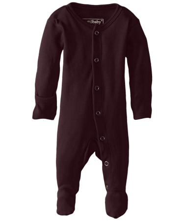 L'Ovedbaby Girls' Organic Baby Snap Footie New Born/Premature (4/7 Lbs) Eggplant