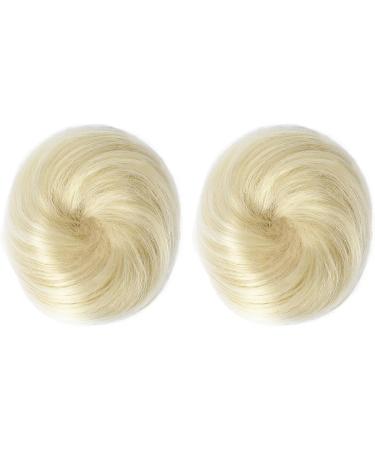 REECHO 2 PCS Mini Claw Clip in Messy & Cat Ears Hair Bun Extensions Wig Accessory Updo Hairpieces for Women Girls (Pack of 2-3" Straight Natural Blonde) Pack of 2 - 3" Straight Natural Blonde - Buy Online on GoSupps.com