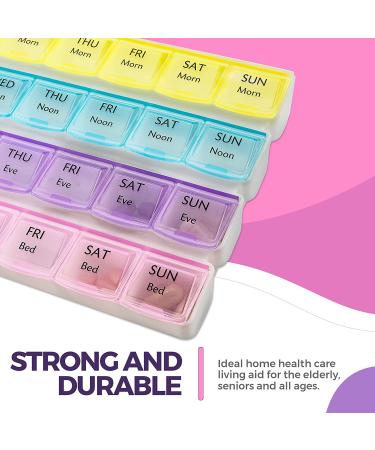 2 Pack Weekly Pill Organizer- 4-Times-a-Day Pill Planner with Daily Compartments - Travel Friendly Medication Reminder - Buy Online on GoSupps.com