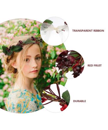 Lurrose Red Floral Crown Headband - Artificial Berry Wreath for Weddings Festivals & Parties - Buy Online on GoSupps.com