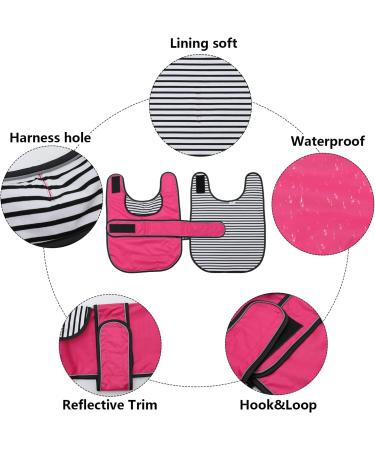 Buy Geyecete Adjustable Waterproof Dog Raincoat for Dachshunds - Reflective Straps & Velcro Fastener - Pink | Perfect for Miniature Dackels (47-50cm) - Buy Online on GoSupps.com