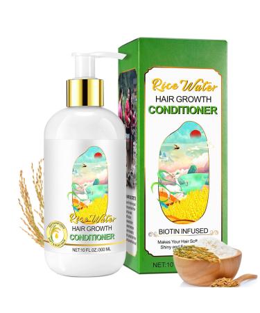 Rice Water Conditioner 10 FL.0Z. Rice Water for Hair Growth Hair Growth Supplement Make Hair Grow Stronger and Longer Smooth Conditioner for Dry and Crinkled Hair
