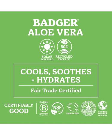Organic Badger Aloe Vera After Sun Gel (2 Pack) - Cooling & Soothing - Fair Trade, Unscented - 4 Fl Oz x 2 - Buy Online on GoSupps.com