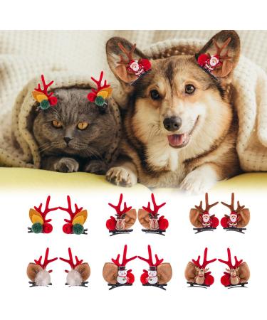Miaija 12Pieces Pet Elk Hair Bows Clips Winter Funny Cute Xmas Dress Up Christmas Dog Hair Grooming Accessories for Small Puppy Cat Long Hair - Buy Online on GoSupps.com