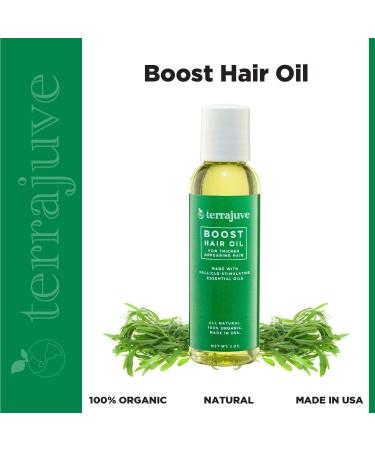 Terrajuve Boost Hair Oil | Follicle Stimulating Essential Oils | Thicker Appearing Hair | 100% Organic (8.0 Oz) - Buy Online on GoSupps.com