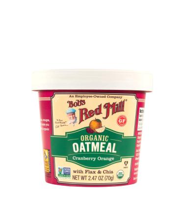 BOBS RED MILL Organic Cranberry Orange Oatmeal Cup, 2.47 OZ