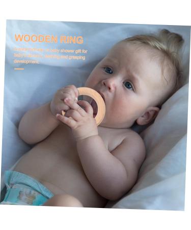 Ibasenice 12 PC Wooden Rings - Unfinished Beech Accessories for Babies | Safe Molar Bite Rings & Newborn Gifts - Ideal for DIY Wooden Toys - Buy Online on GoSupps.com