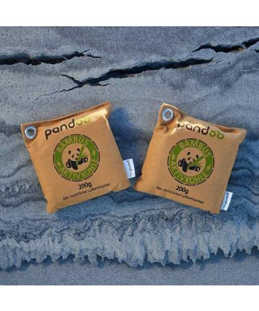 Pandoo Bamboo Air Freshener with Activated Carbon | 2x200g Dehumidifier & Smell Remover for Home & Car - Buy Online on GoSupps.com