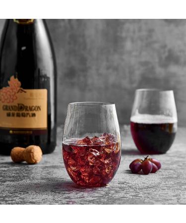 Focusline 20 Pack 16 Oz Plastic Wine Glasses | Heavy Duty Stemless Cups for Wedding or Party - Disposable & Reusable Shatterproof Wine Glasses - Clear Unbreakable - Buy Online on GoSupps.com