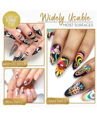6/12 Colors Ultra Thin Curve Manicure Marker 3D Nail Art Pens Set Nail Art Graffiti Pen Set Gel Nail Art Fine Point Pens for Painting Nails Art Painted Pen for Nail DIY Decoration (Color : 12 Col - Buy Online on GoSupps.com