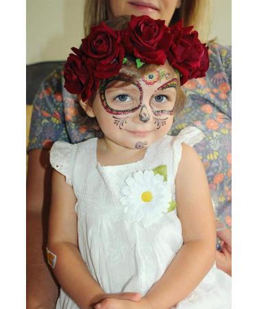 HONBAY Rose Flower Crown Headband - 7cm Red Wine Wedding Festival Hair Garland - Buy Online on GoSupps.com