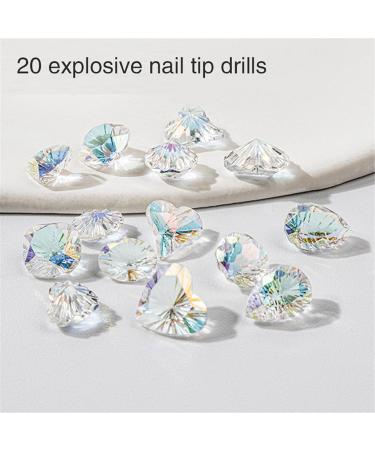 20Pcs Pointed Bottom Rhinestones 3D Crystal Jewelry Manicures Decorations - Buy Online on GoSupps.com
