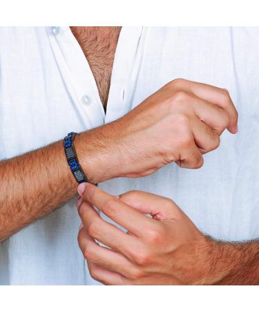 Jeroot Titan Magnetic Band - Adjustable Black Bracelet with Blue Carbon Fiber | Men's Magnetic Jewelry Gifts (3500 Gauss) - Buy Online on GoSupps.com