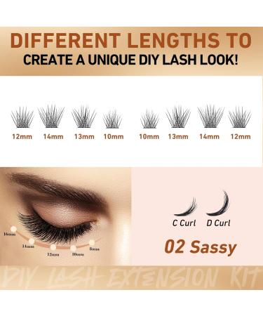 Cluster Eyelash Extensions - 192 PCS Wispy DIY Individual Lashes | Super Thin Band Soft Mink False Eyelashes - Mixed Tray for Stunning Volume - Buy Online on GoSupps.com