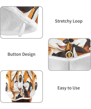 Buy Cute Cartoon Foxes Hair Towels - 2 Pack Super Absorbent Quick Dry Hair Turbans for Women & Girls - Buy Online on GoSupps.com